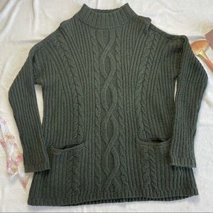 Abercrombie and Fitch Cable Knit Pullover Sweater Mock Neck Size Large